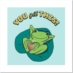 You got this! - Froggo on a lilly leaf Posters and Art